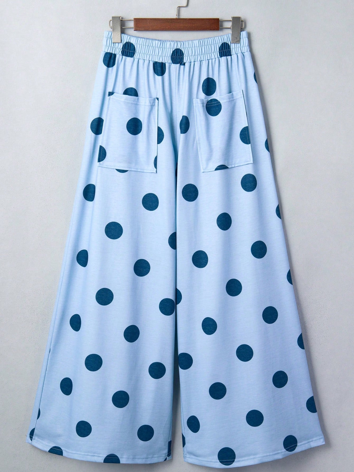 Pocket Polka Dot  Wide Leg Lounge Vintage Charcoal Navy Black Sage Log Pants Small To 3 XL Plus