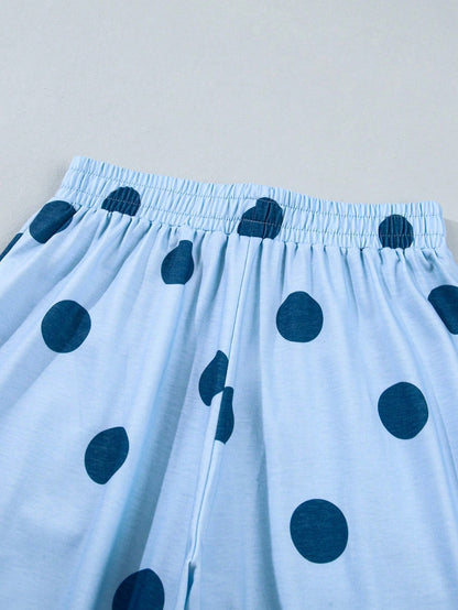 Pocket Polka Dot  Wide Leg Lounge Vintage Charcoal Navy Black Sage Log Pants Small To 3 XL Plus