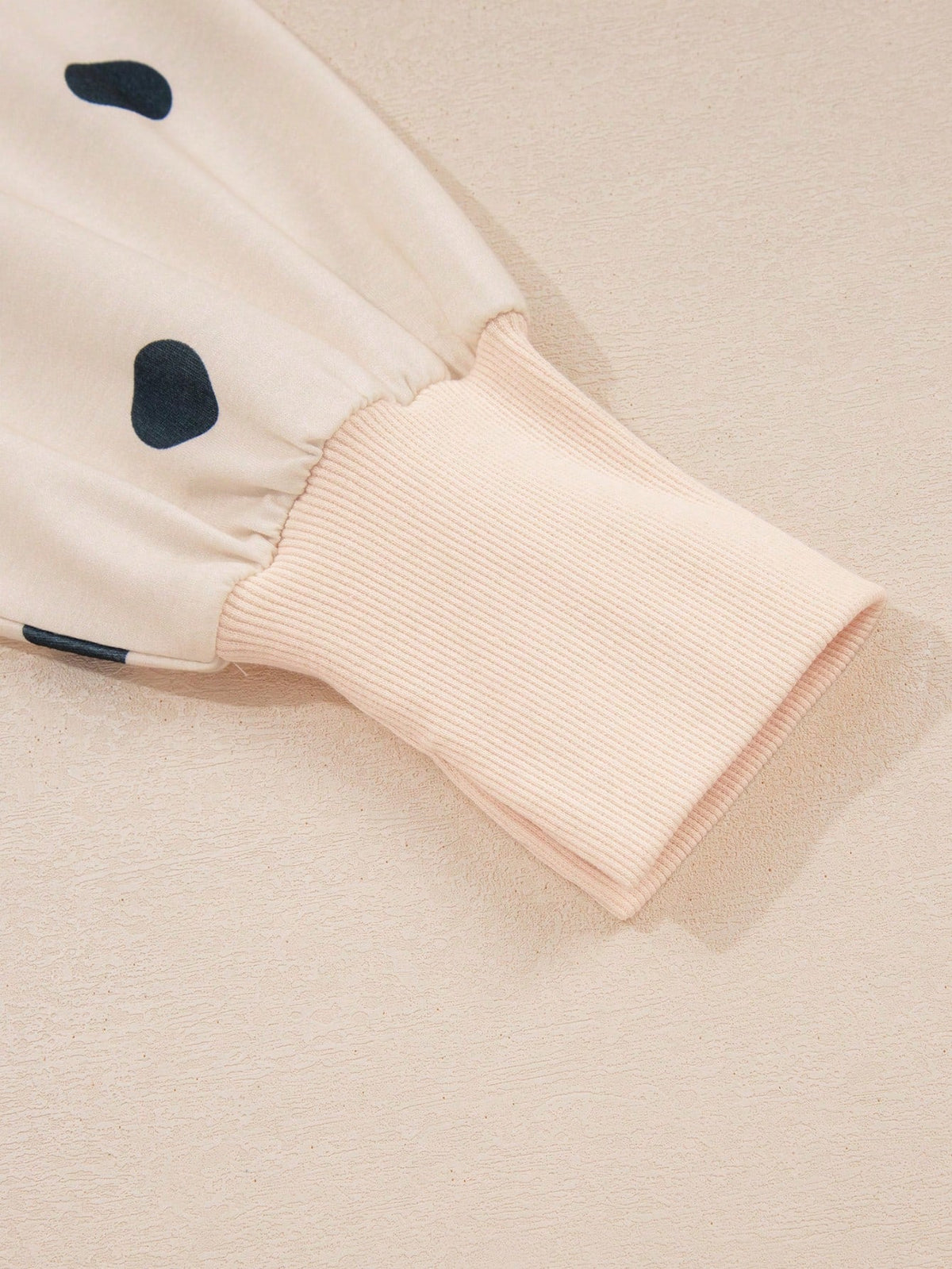 Boho Retro 90's Mix Dot  Drop Shoulder Stripe Raglan Oversized Side Slit Top  Sweatshirt Pullover