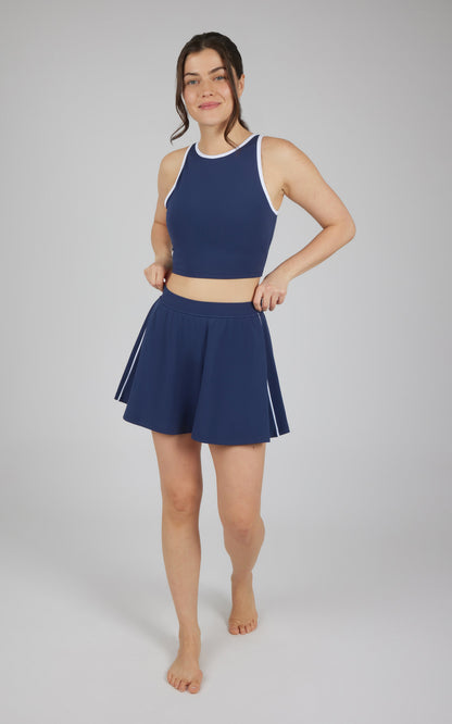 2 PC Nude Tech Tank and Skort Set