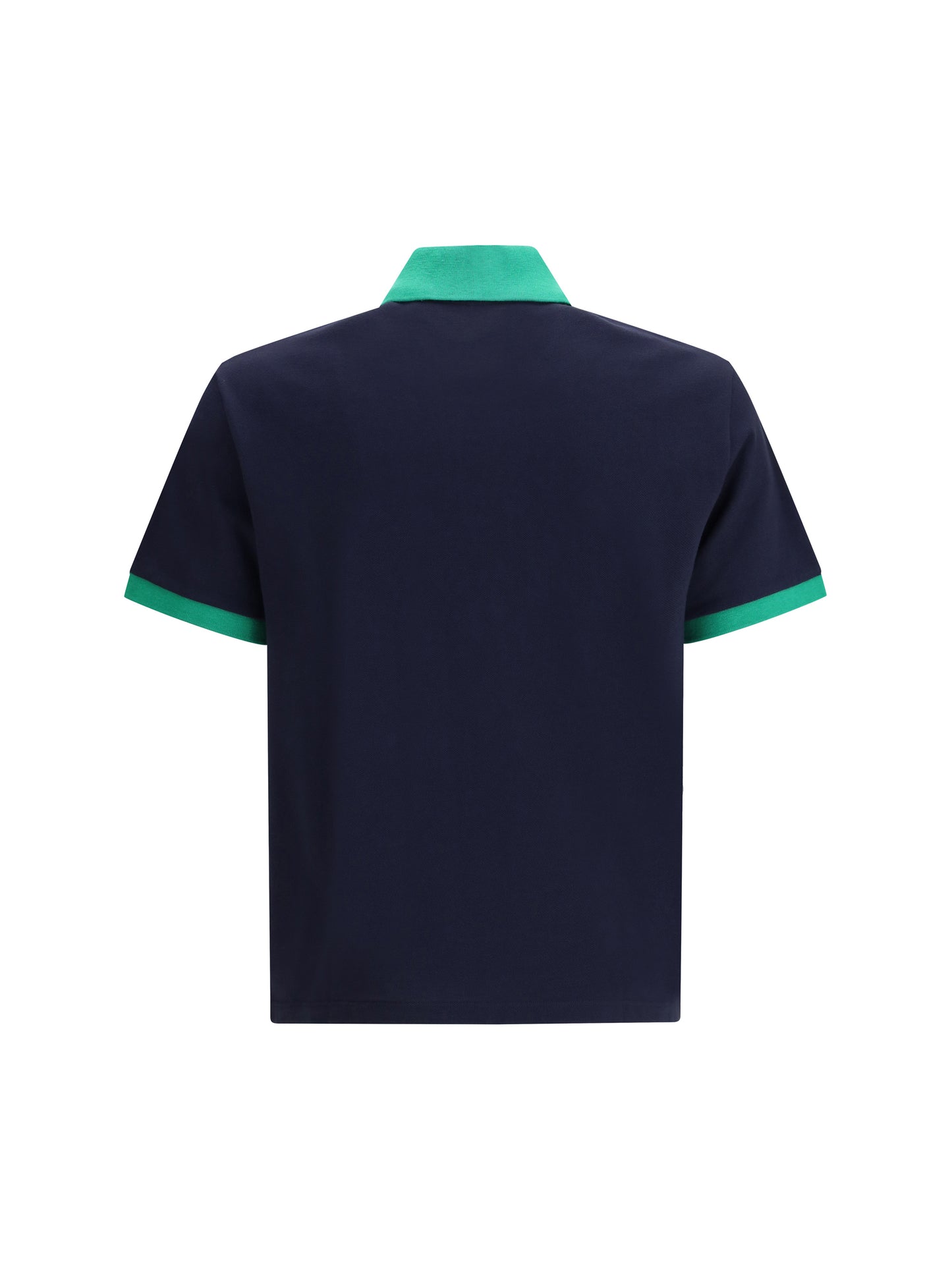 Polo Shirt Cotton Dark Navy/Bright Emerald