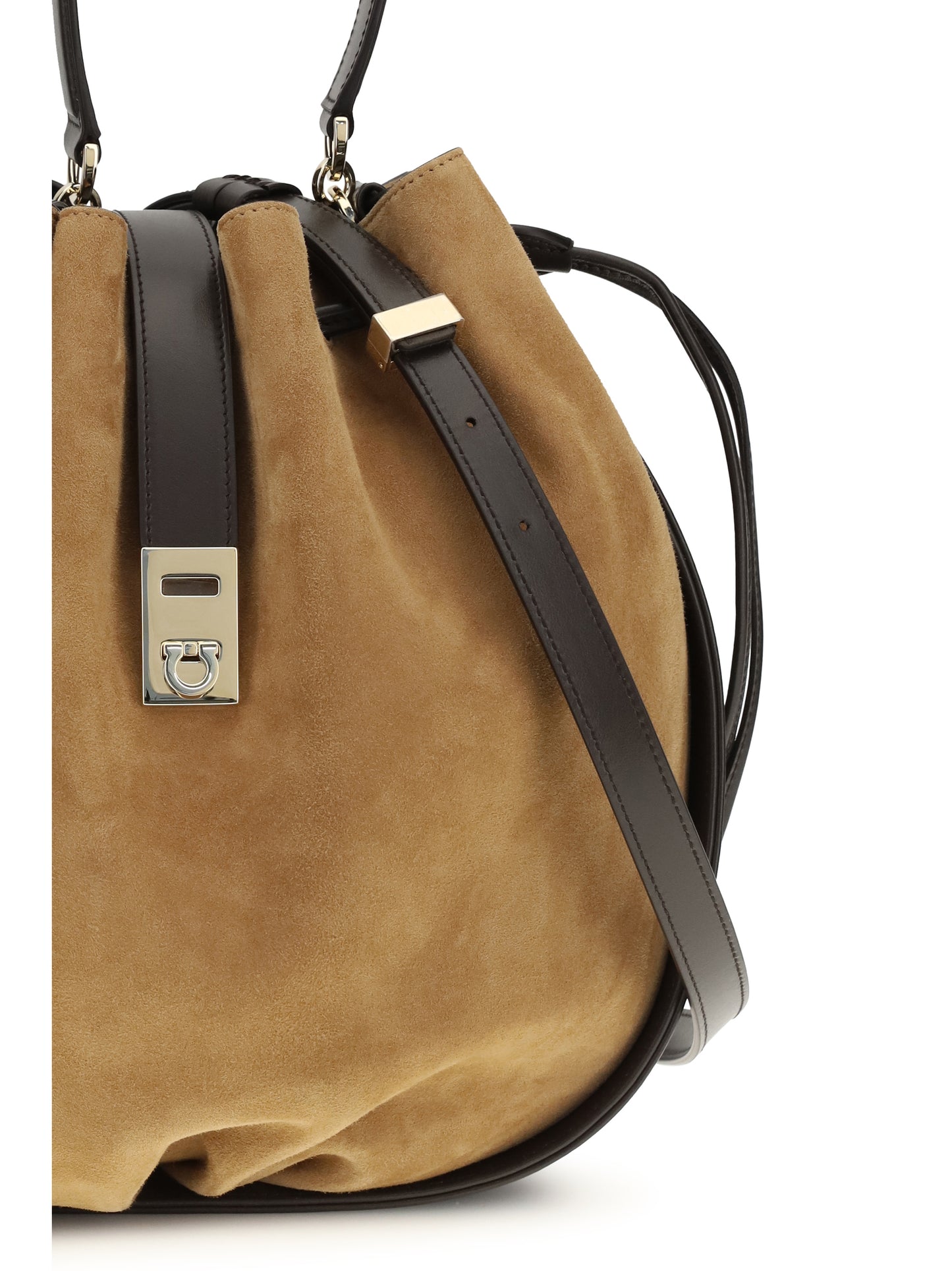 Bucket Bag Hug Buckle Natural Suede