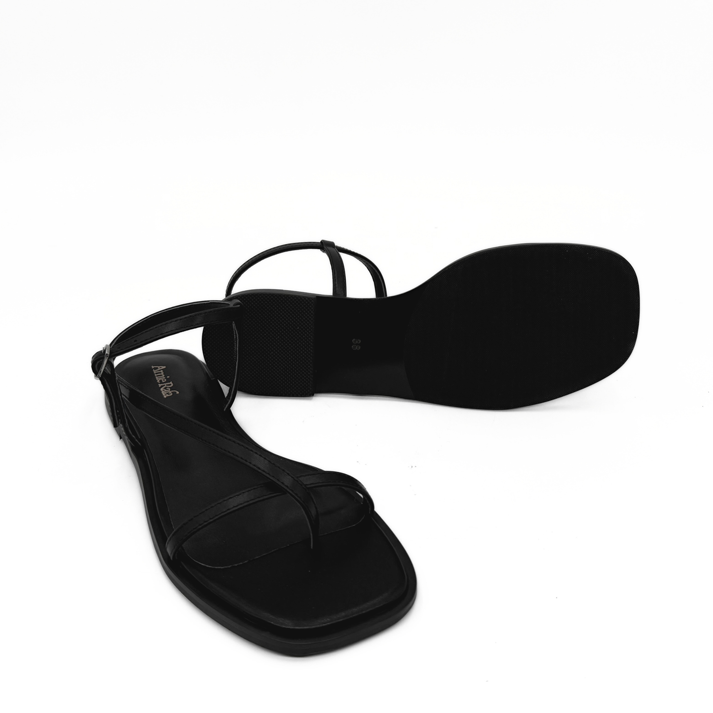 Maxy Asymmetric T-Strap Sandal - Black