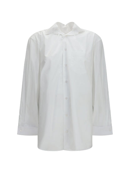 Shirt Elasticated Collar White Pinstripes