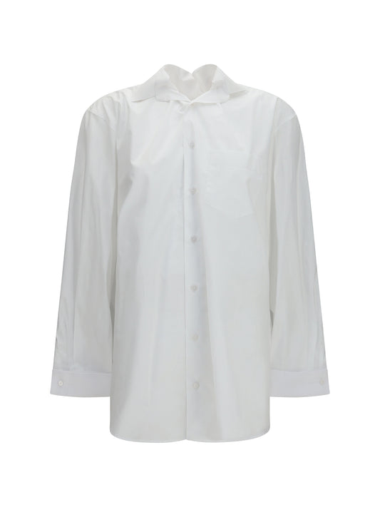Shirt Elasticated Collar White Pinstripes