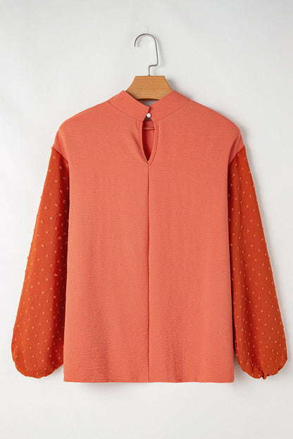 Threaded Pear June Swiss Dot Balloon Sleeve Loose Blouse