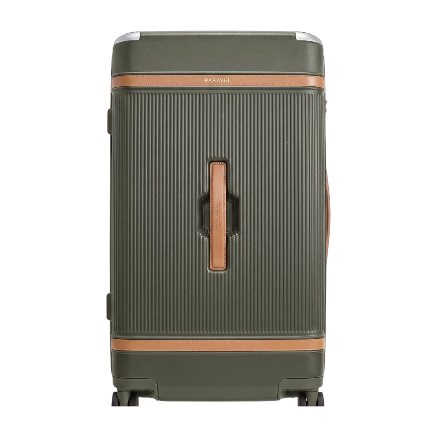 Paravel Aviator Trunk Checked Spinner Suitcase Travel Luggage Safari Green
