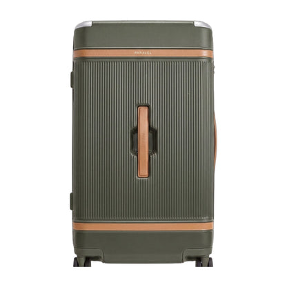 Paravel Aviator Trunk Checked Spinner Suitcase Travel Luggage Safari Green