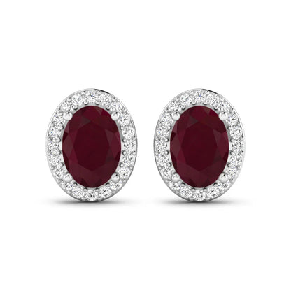 Genuine Diamond and Ruby Studs