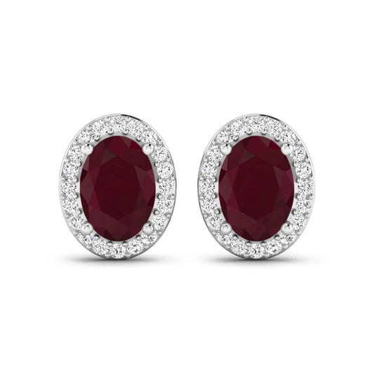 Genuine Diamond and Ruby Studs