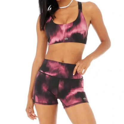 Alo Yoga Vapor Biker S High Waist Active Women's Shorts — Raspberry Sorbet/Aurora