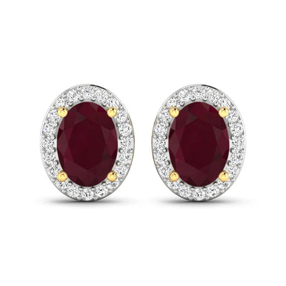 Genuine Diamond and Ruby Studs