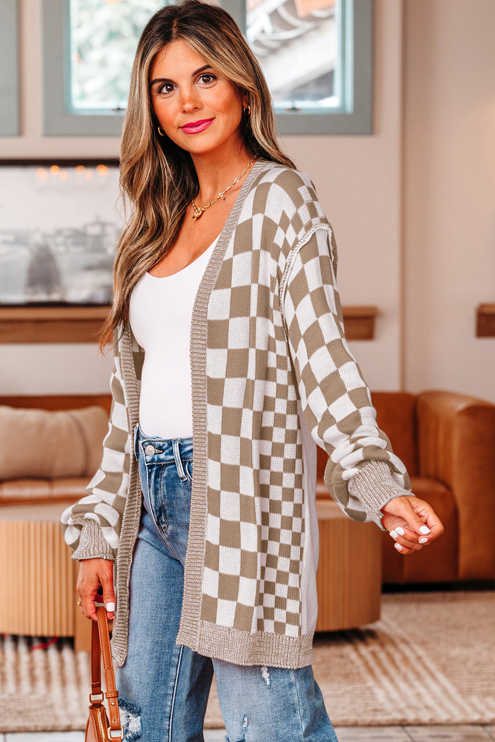 Threaded Pear Promise Front Drop Shoulder Cardigan