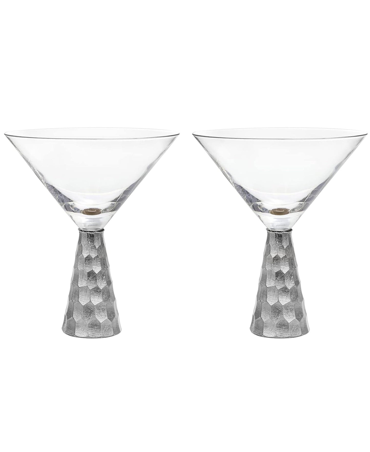 Jay Companies Daphne Silver Set Of 2 Martini Glasses 8.79 Oz.