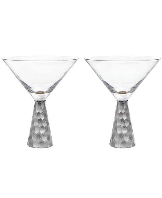 Jay Companies Daphne Silver Set Of 2 Martini Glasses 8.79 Oz.