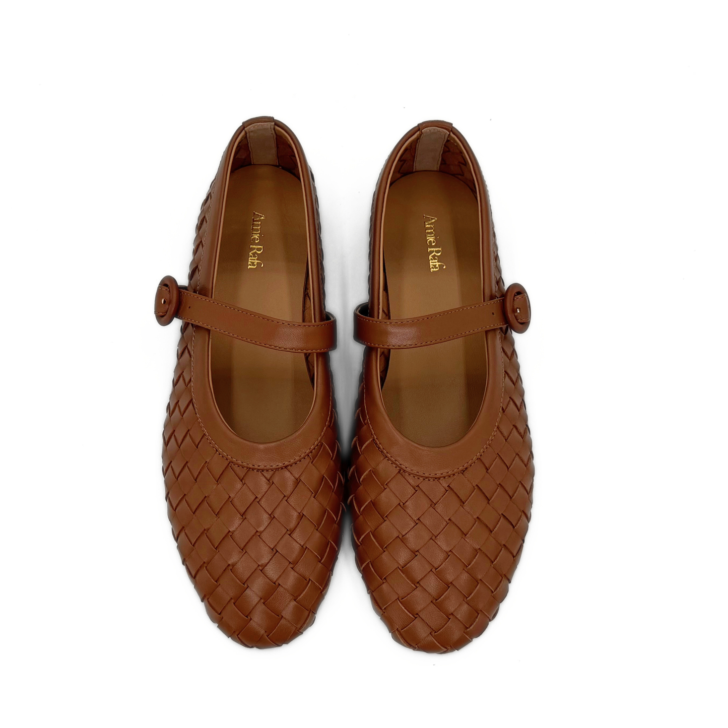 Rena Woven Mary Janes - Brown