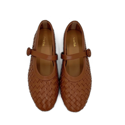 Rena Woven Mary Janes - Brown