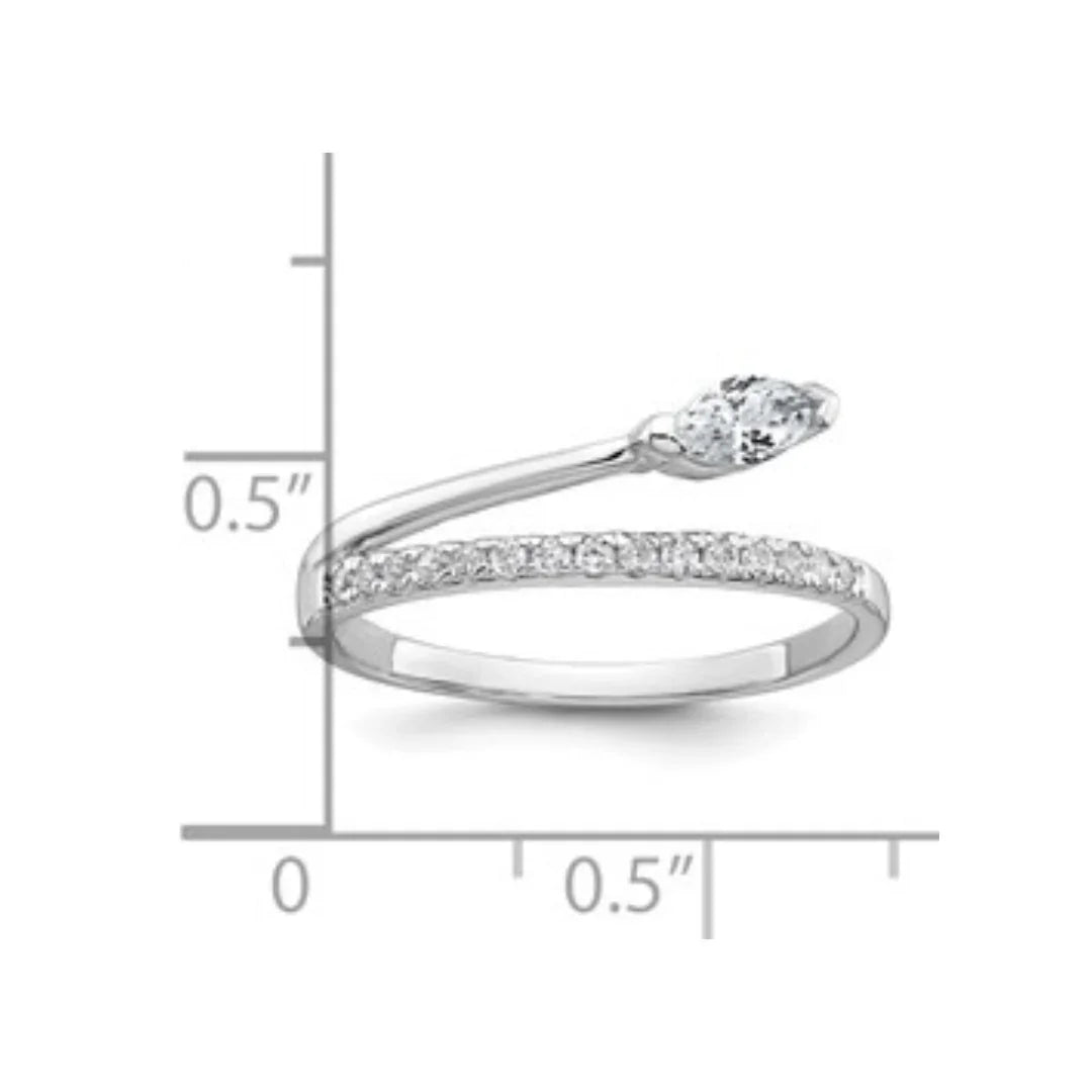 Fancy Cubic Zirconia Fashion Snake Pave Ring