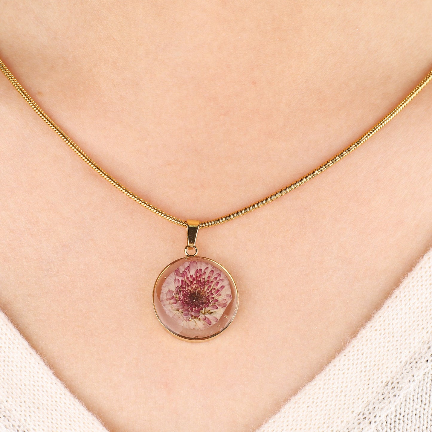 Mint & Lily Pressed Birth Flower Necklace