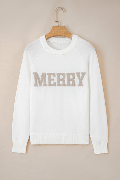 Threaded Pear Merry Christmas Raglan Sleeve Sweater