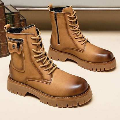 Leather High-Top Martin Boots