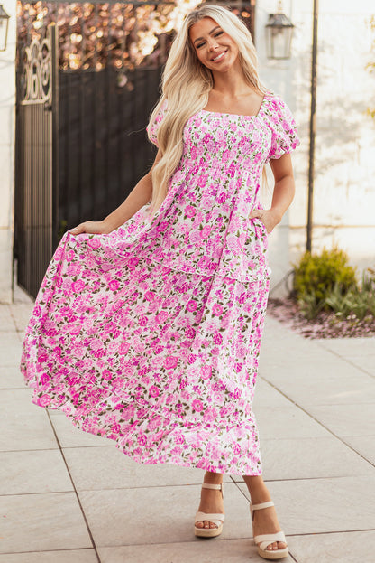 Threaded Pear Raina Sleeve Flowy Long Dress