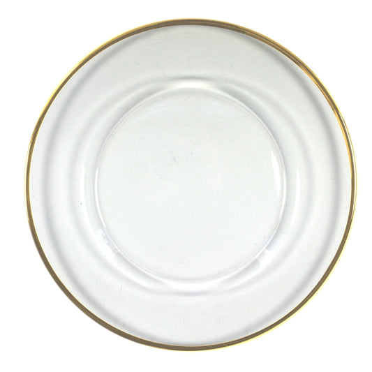 Jay Companies Gold Rimmed Clear Glass Charger Plate 13"
