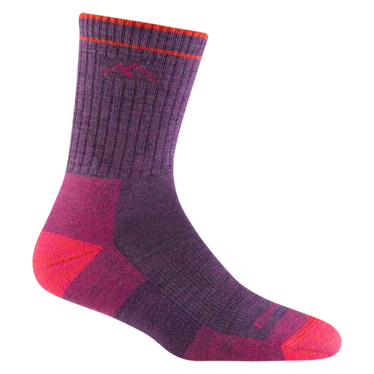 Darn Tough Hiker Micro Crew Midweight Cushion Womens Socks — Plum Heather