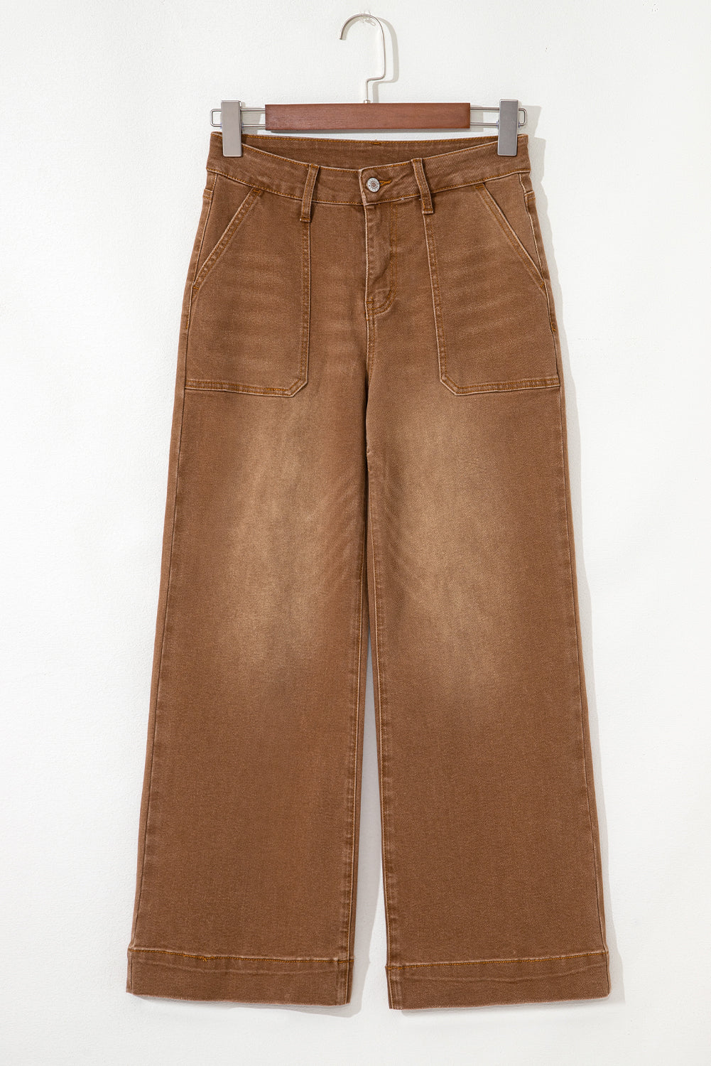 Threaded Pear Courtney Cropped High Rise Wide Leg Jeans