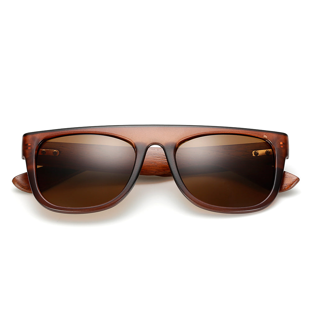 Bamboo Wooden Arms Sunglasses Men Women Black Sunglasses