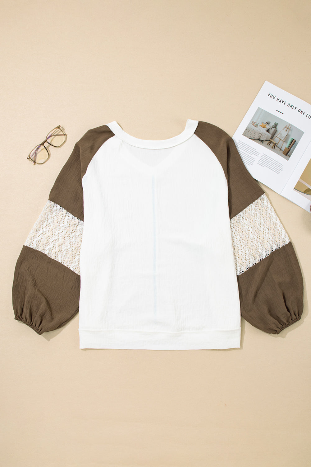 Threaded Pear Julietta Patchwork Balloon Sleeve PLUS Blouse