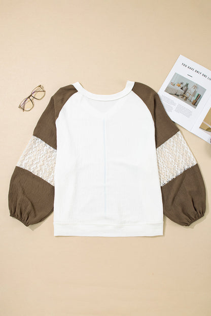 Threaded Pear Julietta Patchwork Balloon Sleeve PLUS Blouse