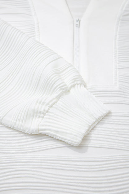 Threaded Pear Nyomi Color Textured Zip Pullover