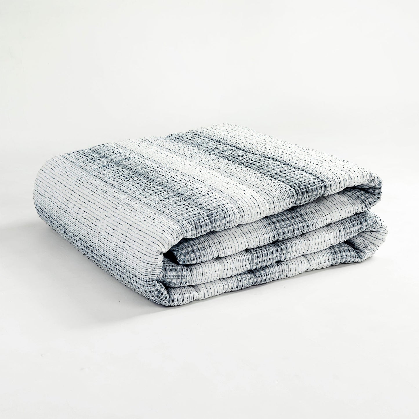 Yarn Dyed Textured Stripe Waffle Quilt 3 Piece Set