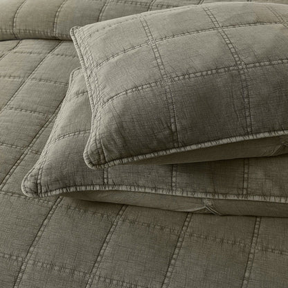 Logan Stone Washed Cotton Quilt 3 Piece Set