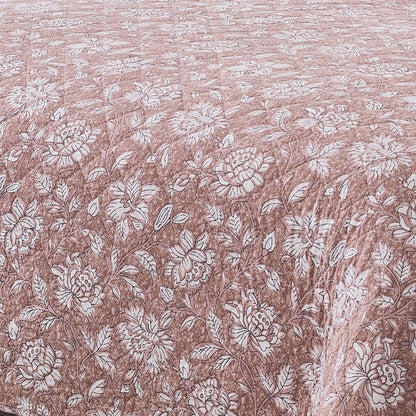 Zara Floral Block Reversible Cotton Quilt Set
