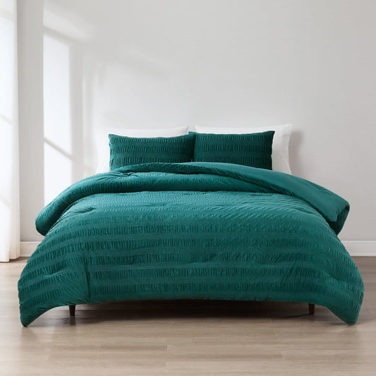 Azalea Ruched Velvet Stripe Comforter Set