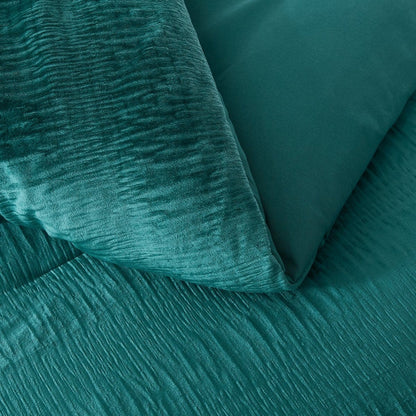 Azalea Ruched Velvet Stripe Comforter Set