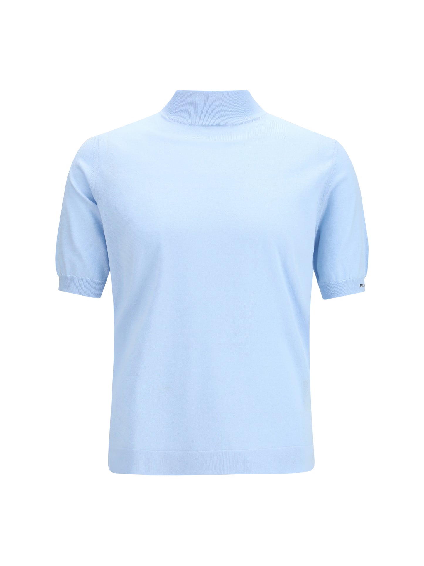 Short-Sleeve Cotton Sweater Sky Blue