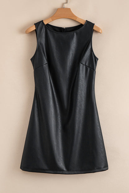Threaded Pear Emelia Leather Sleeveless Mini Dress