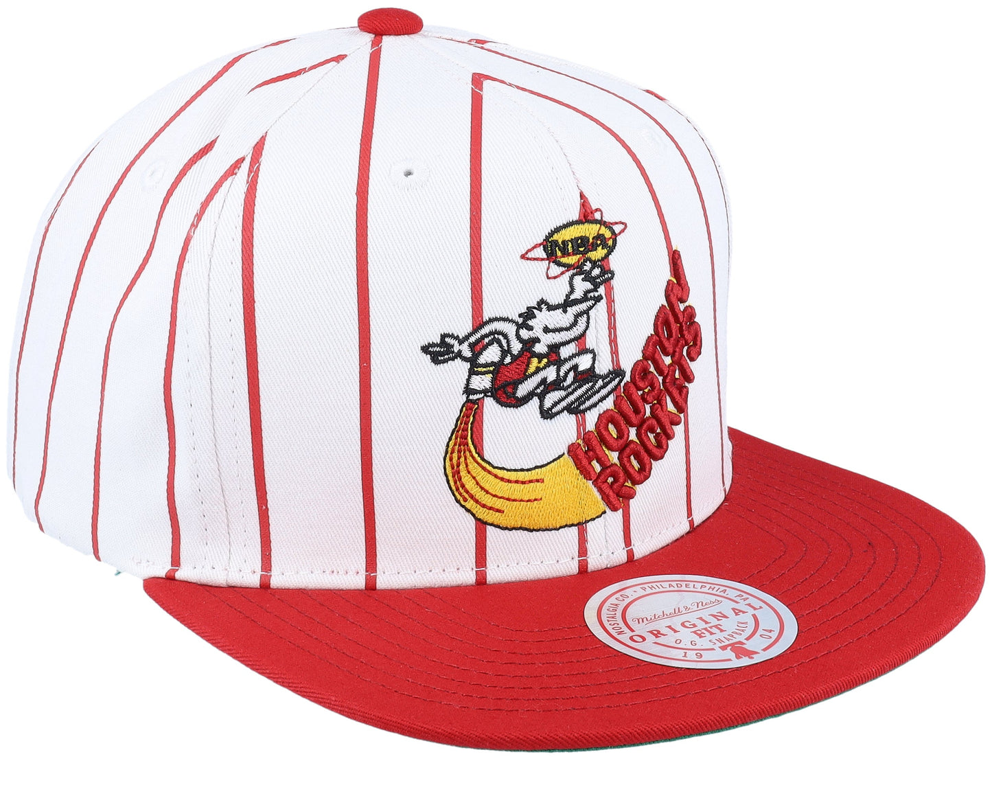 Men's Mitchell & Ness NBA Retro Pinstripe Snapback Hwc Rockets