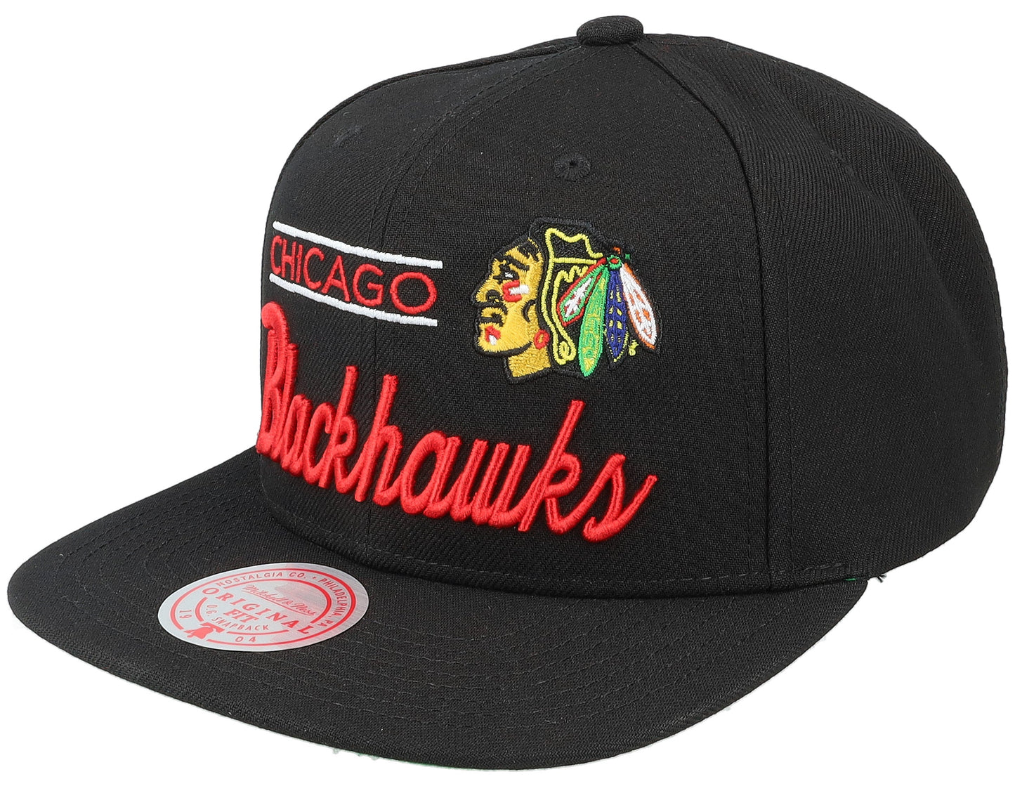 Mitchell & Ness Men's NHL Retro Lock Up Snapback Blackhawks Snapback Caps