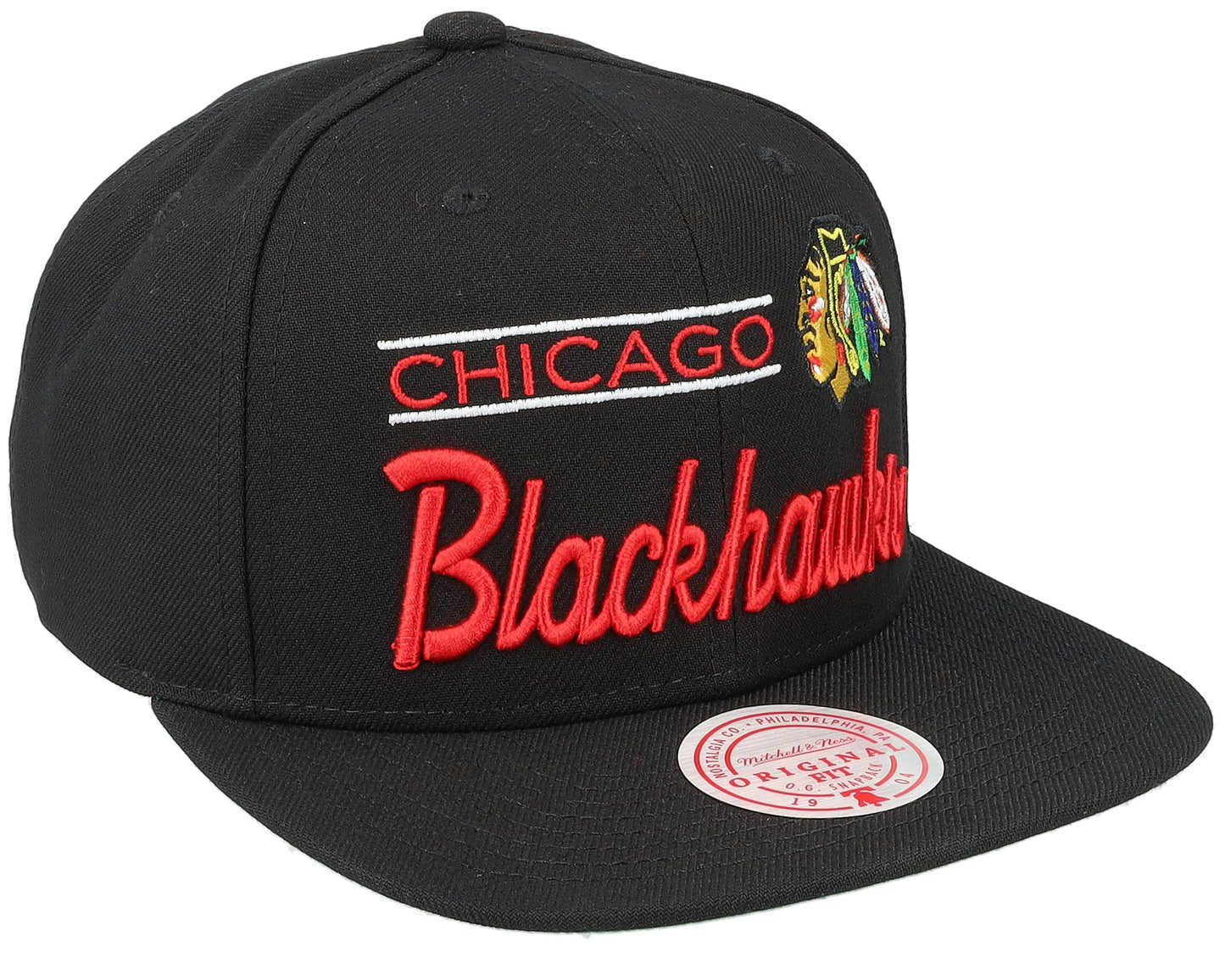 Mitchell & Ness Men's NHL Retro Lock Up Snapback Blackhawks Snapback Caps