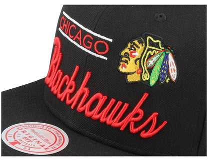 Mitchell & Ness Men's NHL Retro Lock Up Snapback Blackhawks Snapback Caps