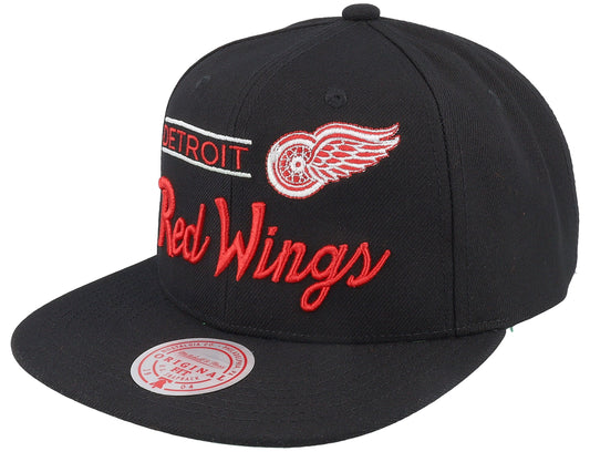 Mitchell & Ness Men's NHL Retro Lock Up Snapback Red Wings Snapback Caps