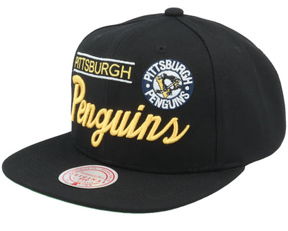 Mitchell & Ness Men's NHL Retro Lock Up Snapback Penguins Snapback Caps