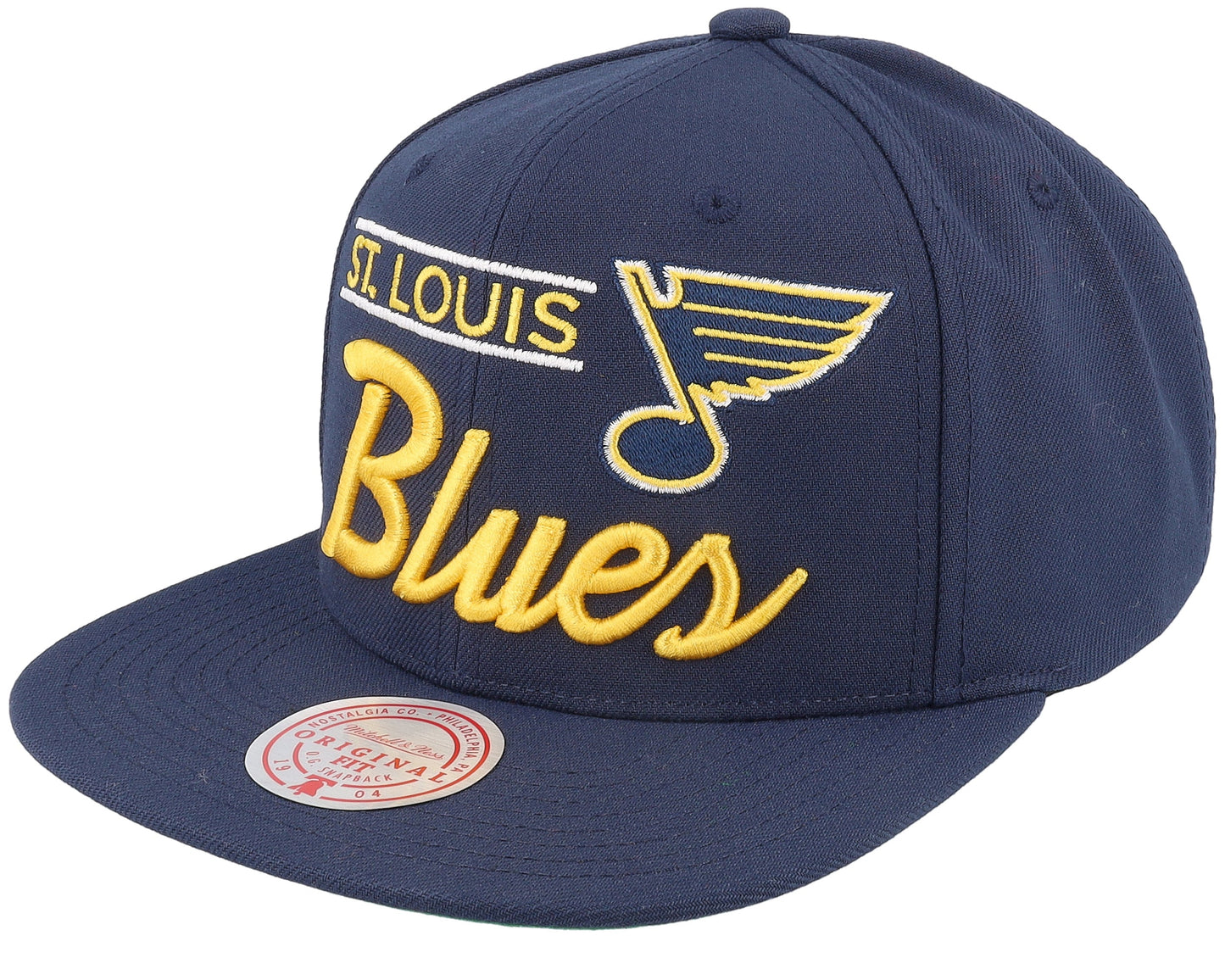 Mitchell & Ness Men's NHL Retro Lock Up Snapback Blues Snapback Caps
