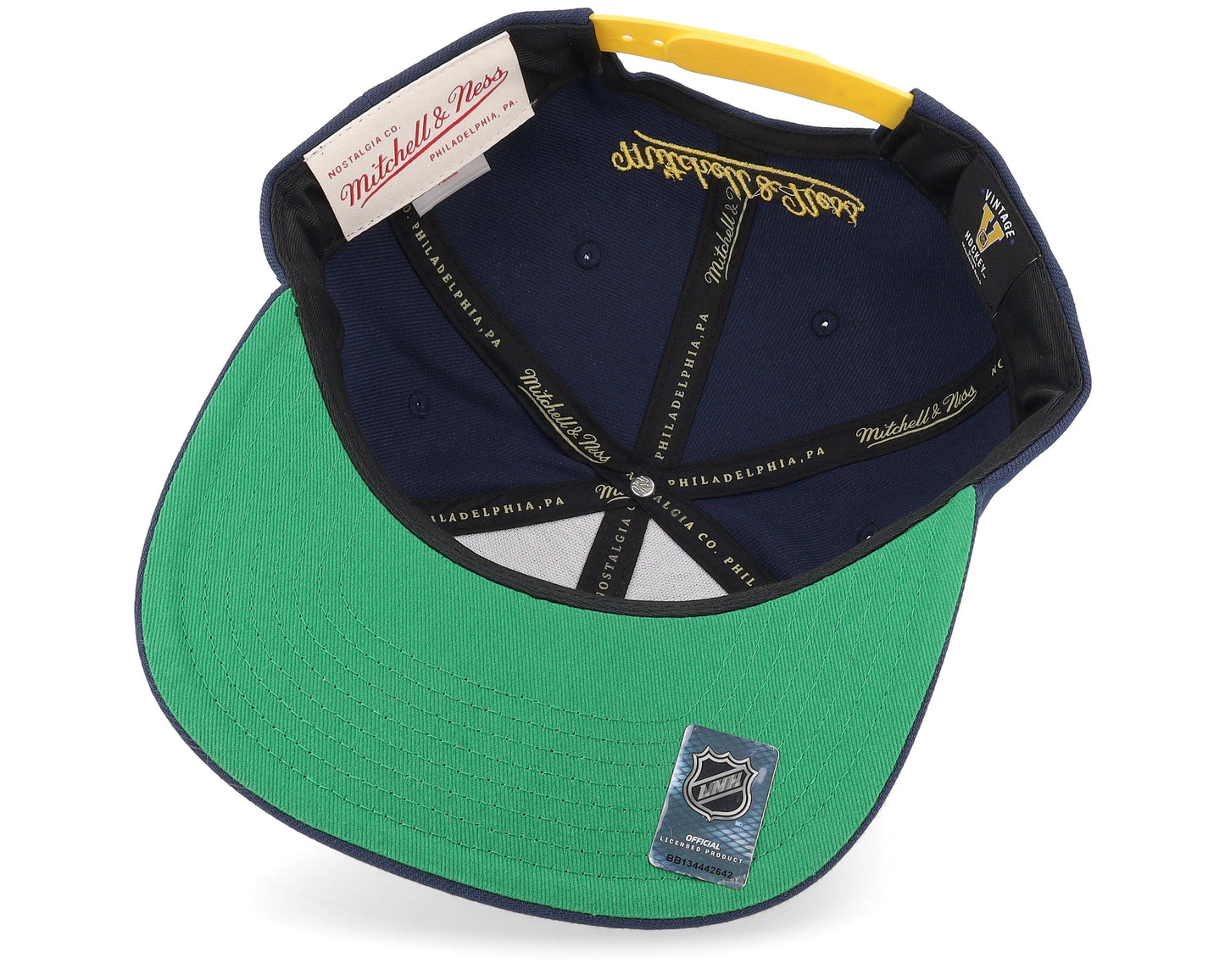 Mitchell & Ness Men's NHL Retro Lock Up Snapback Blues Snapback Caps