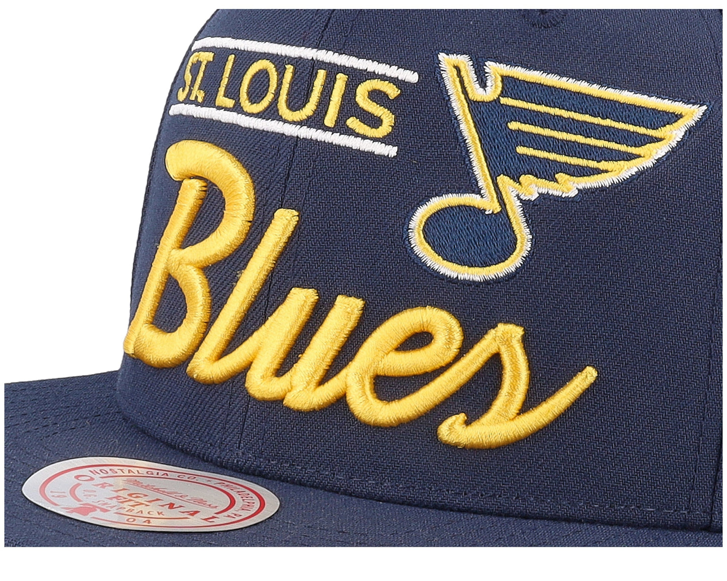 Mitchell & Ness Men's NHL Retro Lock Up Snapback Blues Snapback Caps