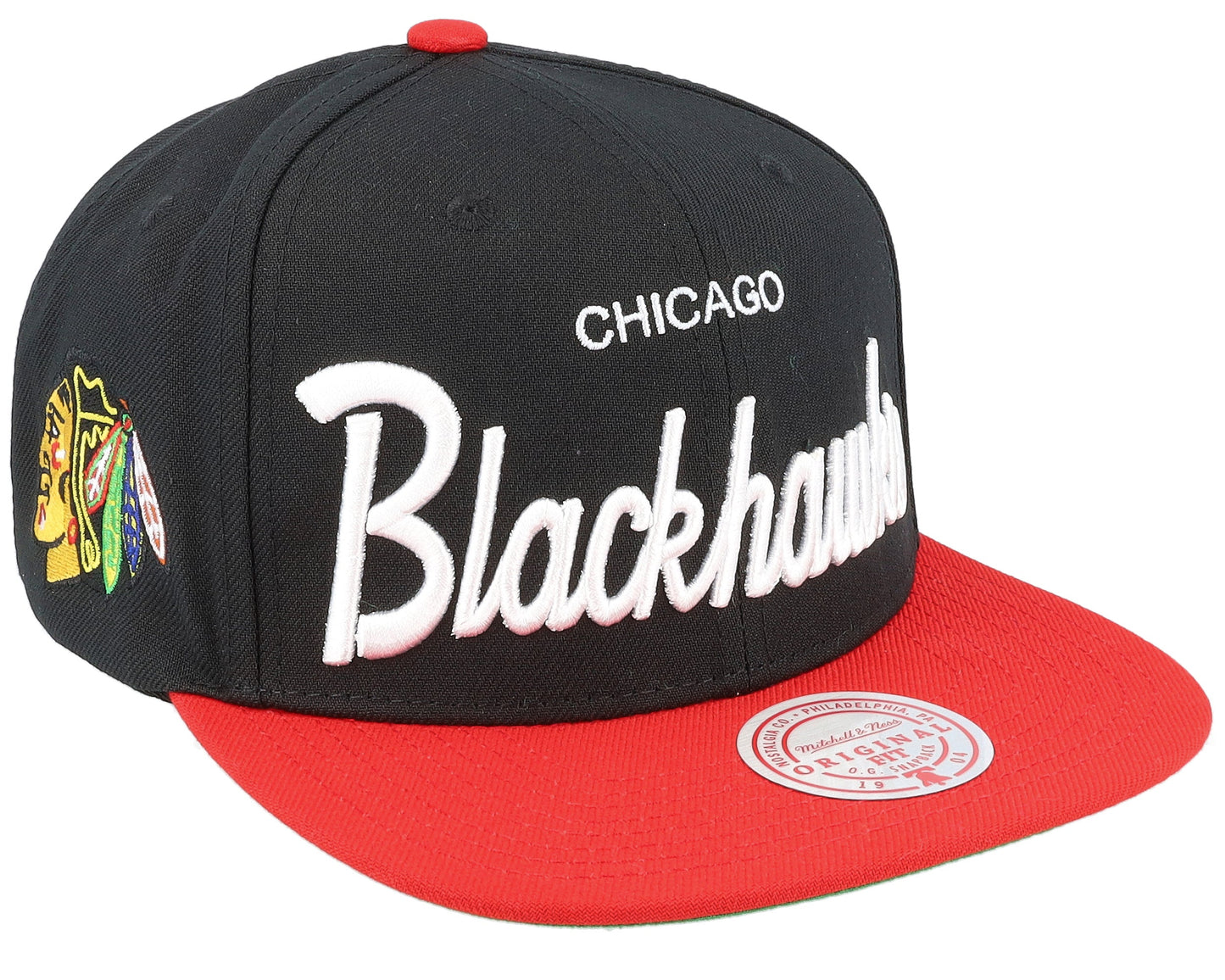 Mitchell & Ness Men's NHL Vintage Script Snapback Blackhawks Snapback Caps